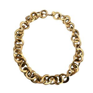 vtg CLARA STUDIO INC matte gold curved link necklace